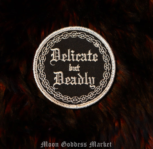 Delicate but Deadly Iron On Patch - Moon Goddess Market