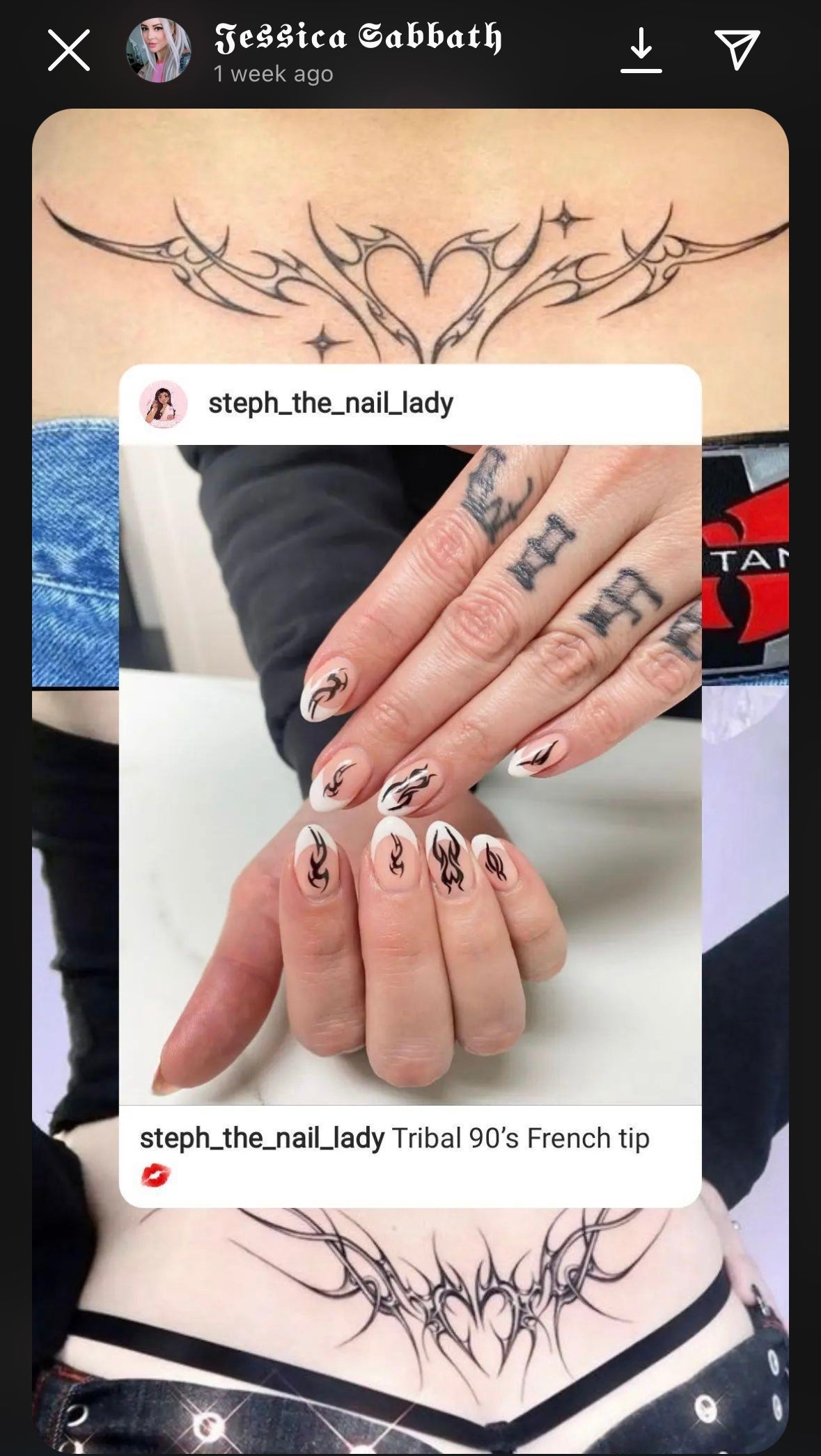 Y2k Tribal Nail Decals - Moon Goddess Market