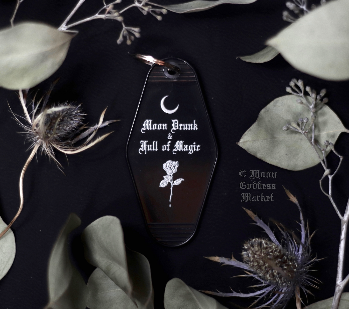 Moon Drunk and Full of Magic Keychain - Moon Goddess Market