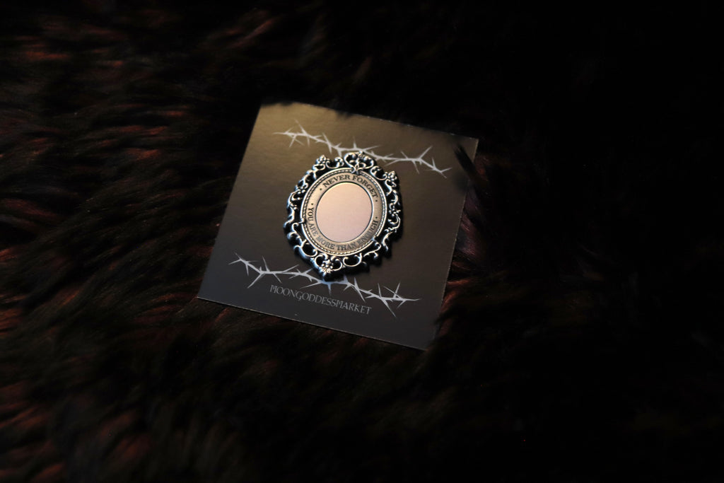 Silver Never Forget You Are More Than Enough Mirror Lapel Pin - Moon Goddess Market