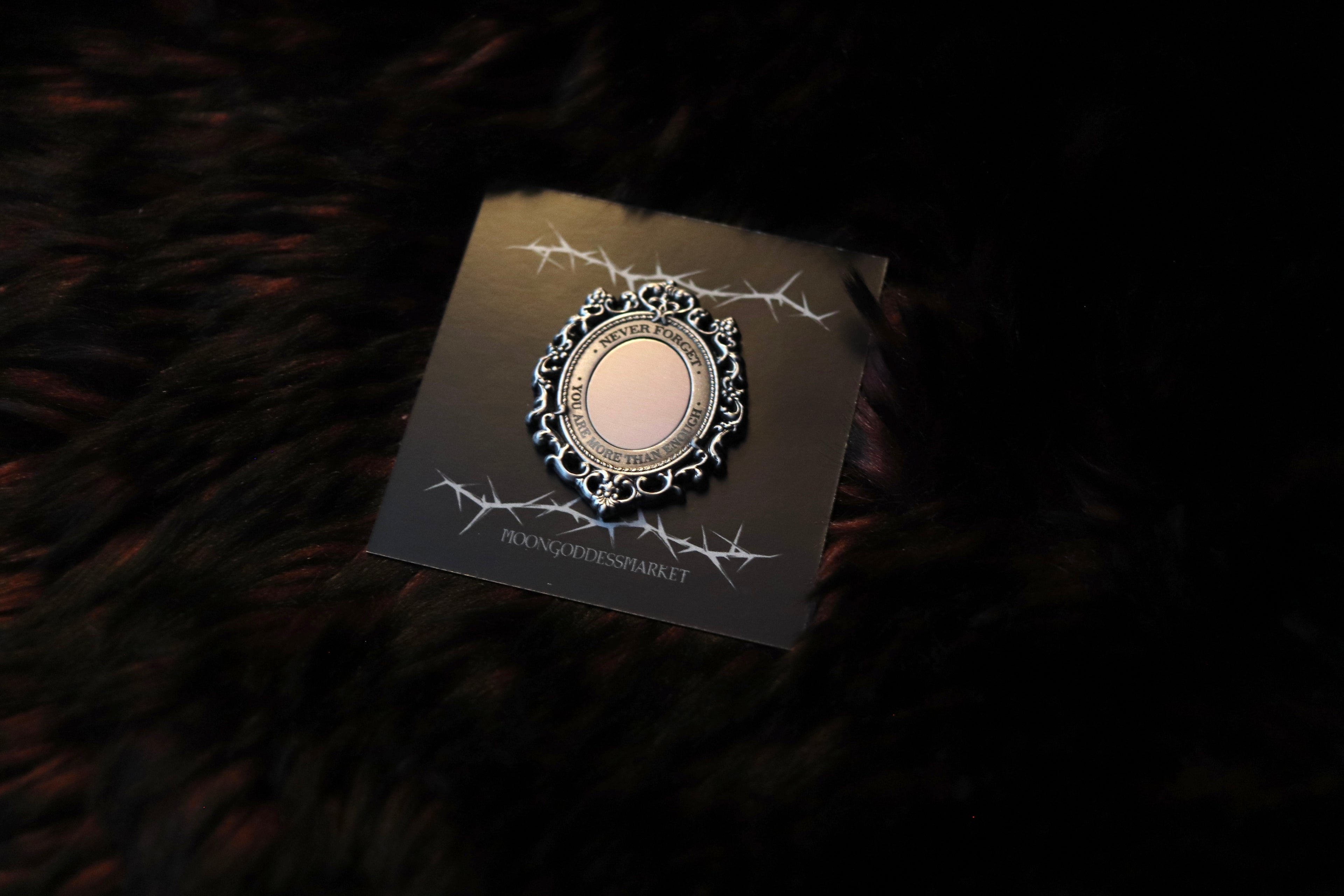 Silver Never Forget You Are More Than Enough Mirror Lapel Pin - Moon Goddess Market