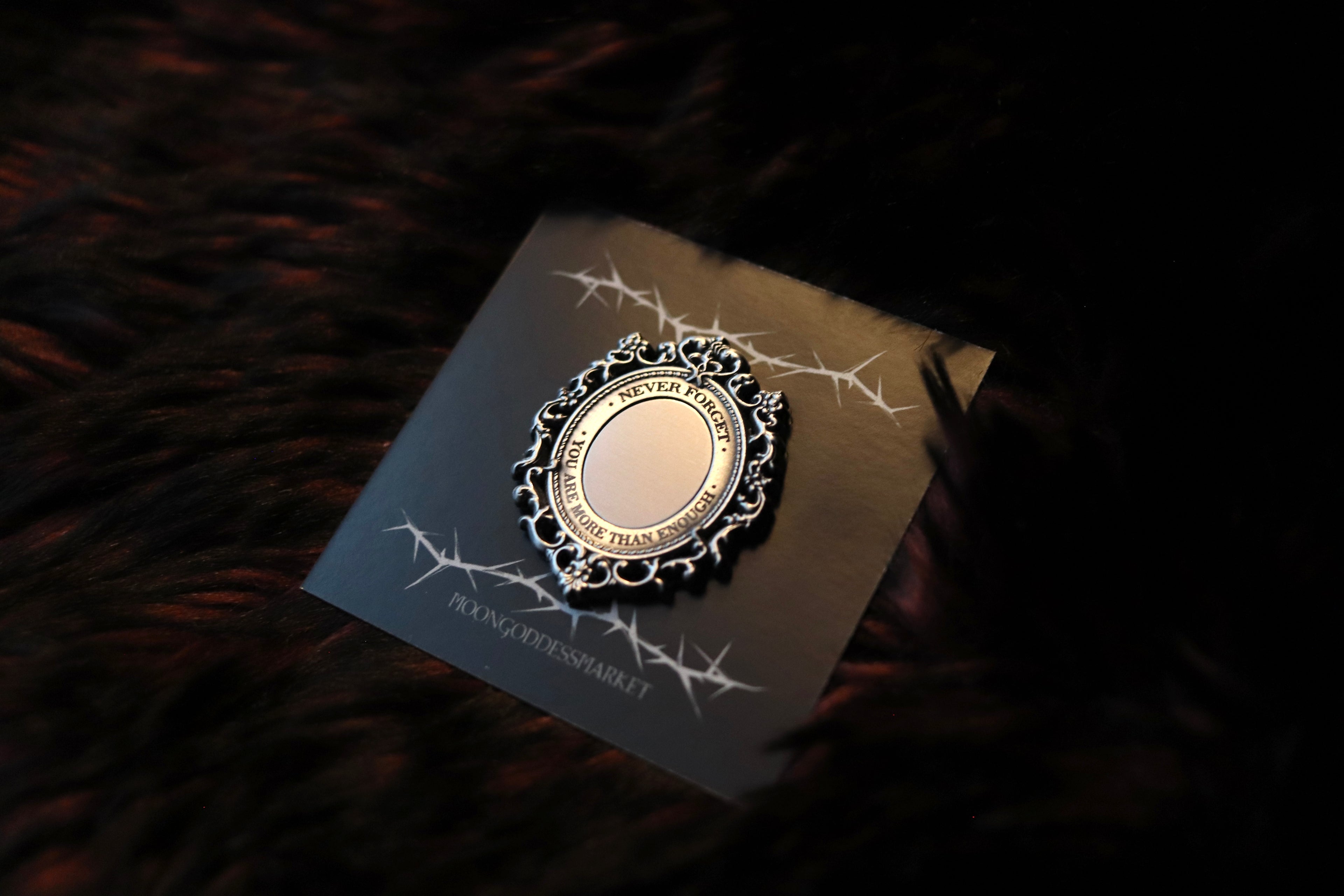 Silver Never Forget You Are More Than Enough Mirror Lapel Pin - Moon Goddess Market
