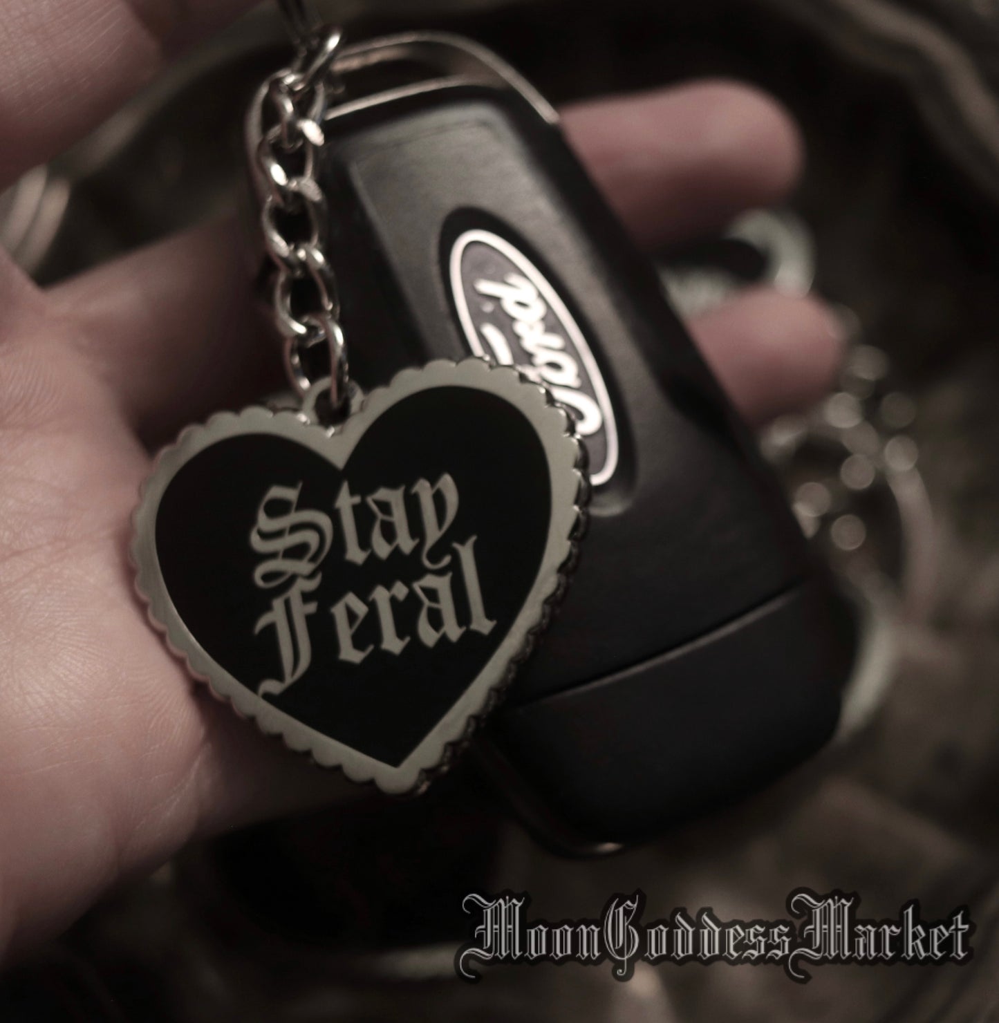 Stay Feral Keychain Copyright Moon Goddess Market