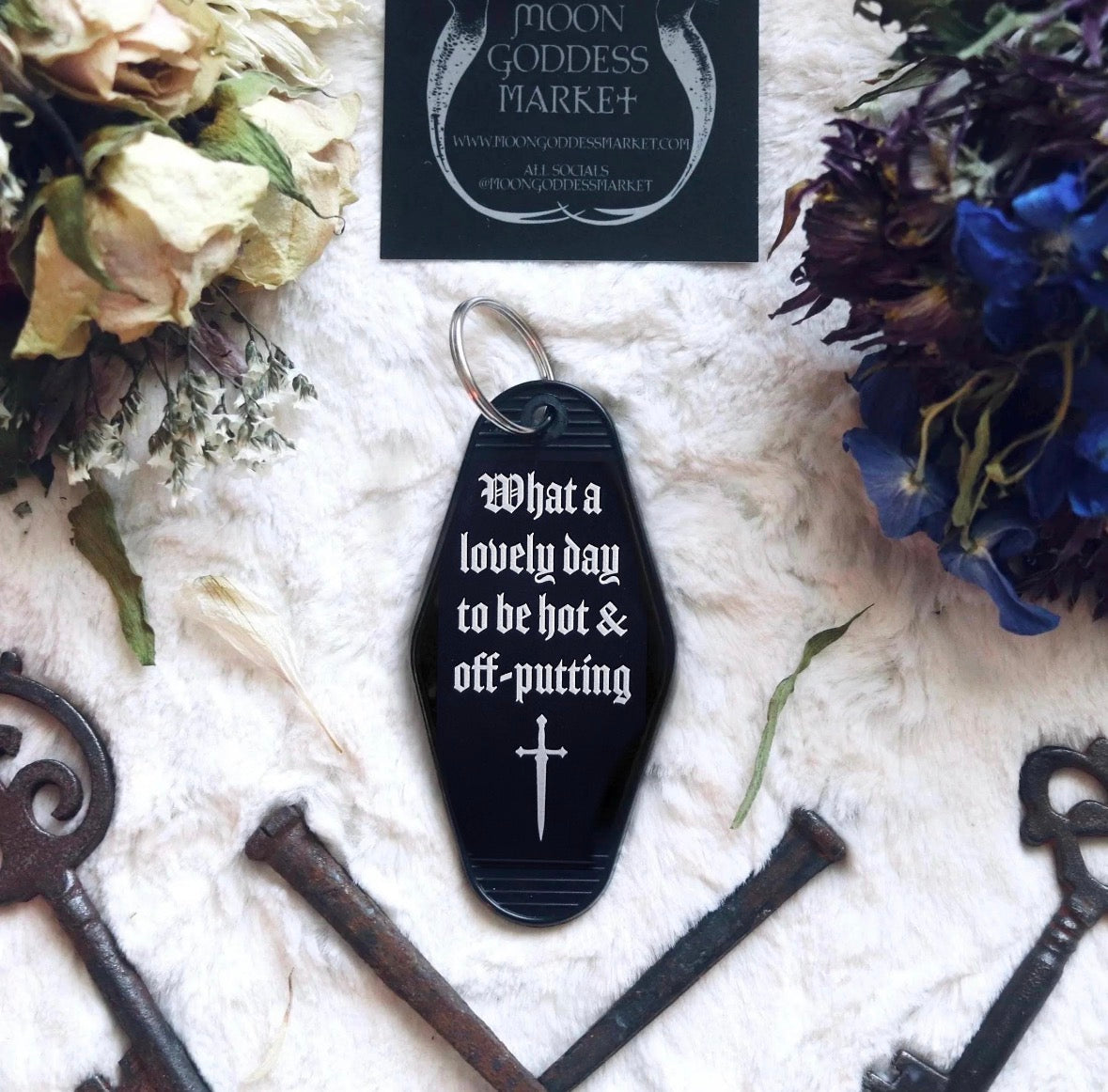 What a lovely day to be Hot Motel Keychain - Moon Goddess Market