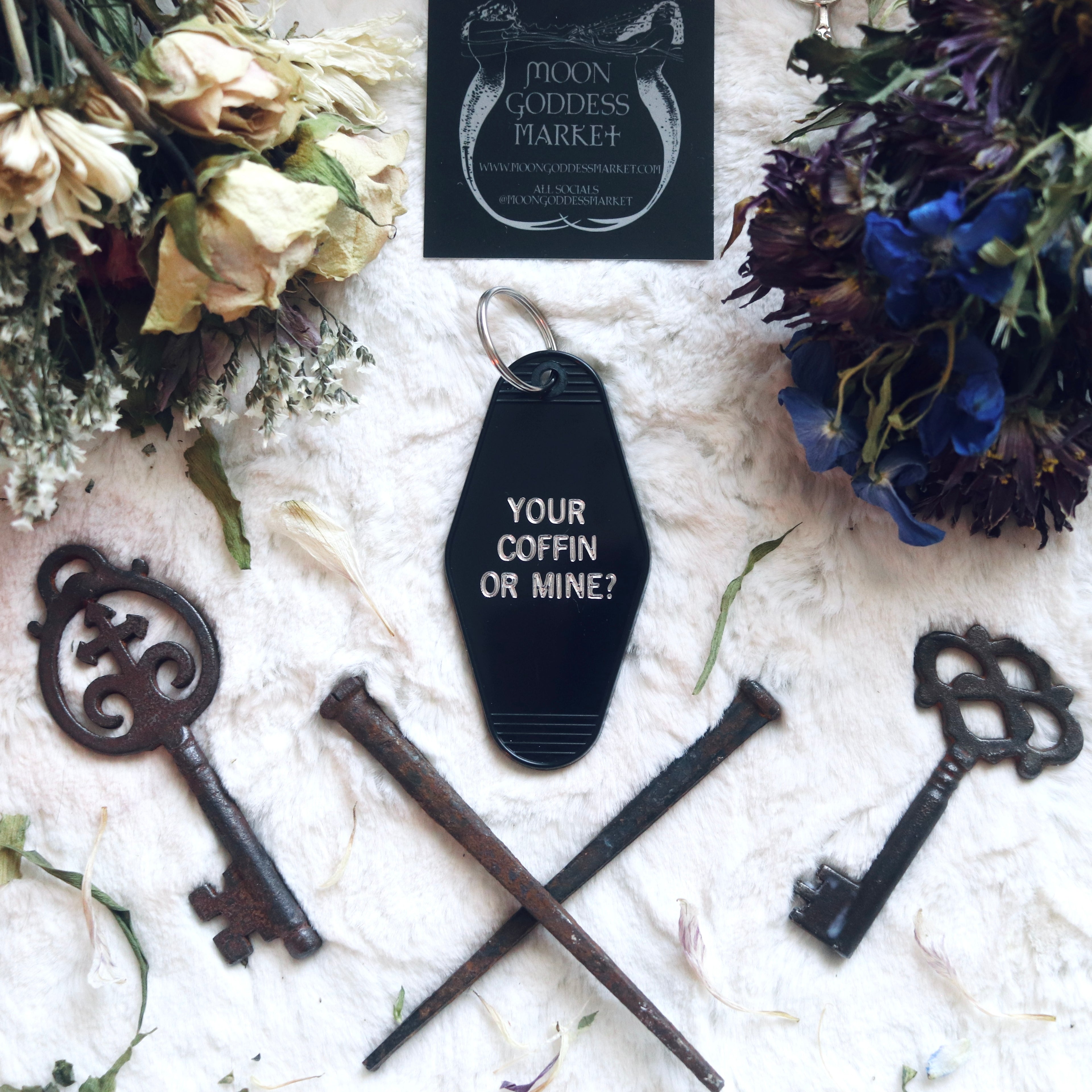 Your Coffin Or Mine ? Motel Keychain - Moon Goddess Market