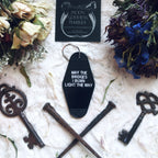 OVERSTOCK SALE May The Bridges I Burn Light The Way Hotel Motel Key Chain Black - Moon Goddess Market