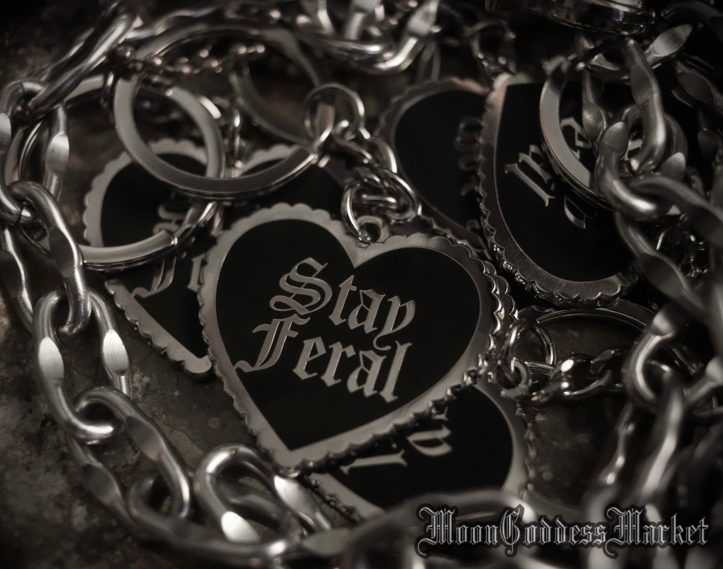 Stay Feral Keychain Copyright Moon Goddess Market