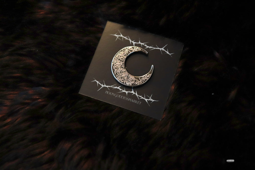 Rose Moon Lapel Pin - Moon Goddess Market
