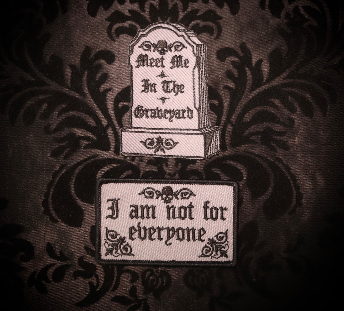 Bundle - I Am Not For Everyone & Meet Me In The Grave Yard Moon Goddess Market 3” Iron on Patch