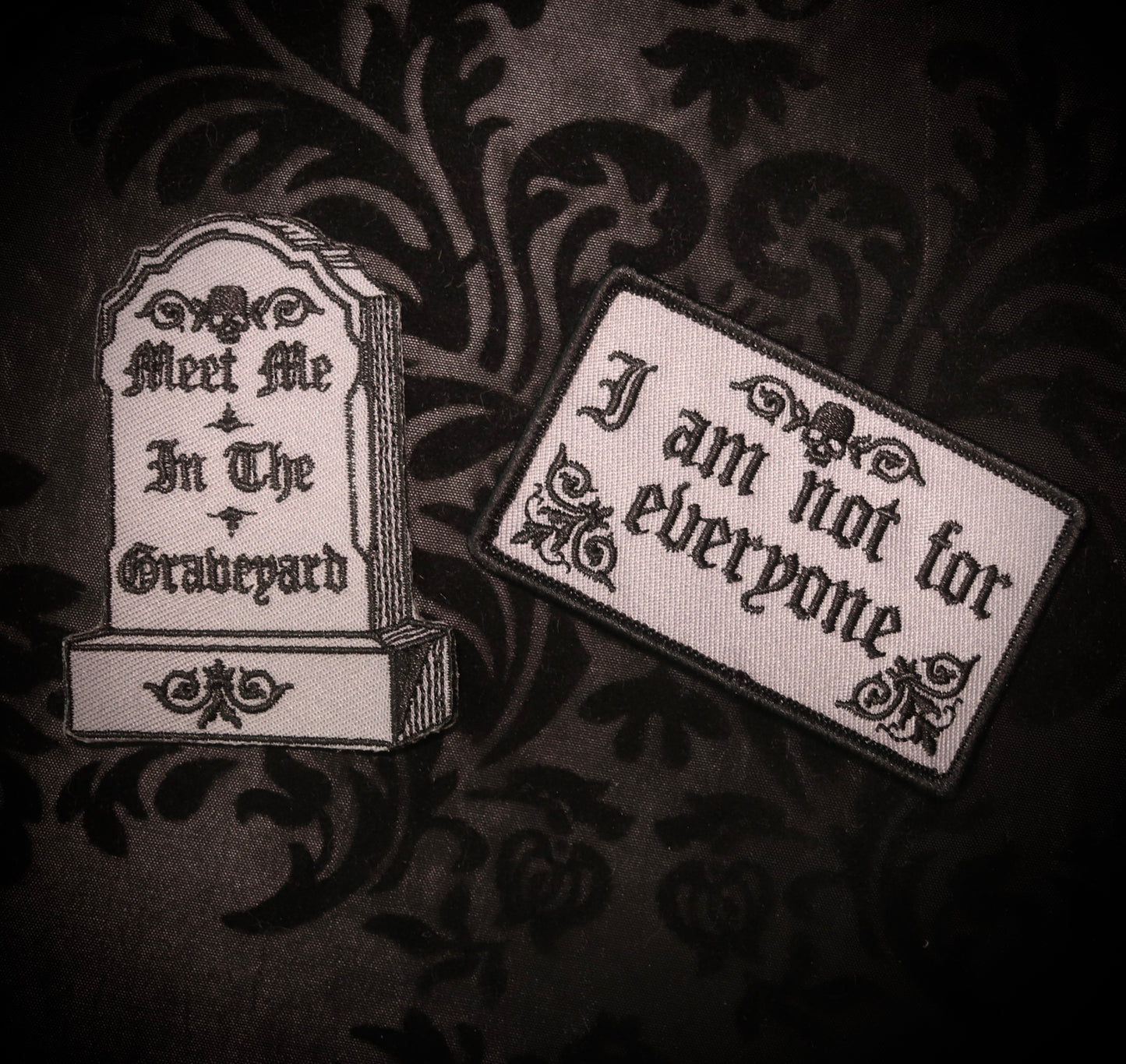 Bundle - I Am Not For Everyone & Meet Me In The Grave Yard Moon Goddess Market 3” Iron on Patch