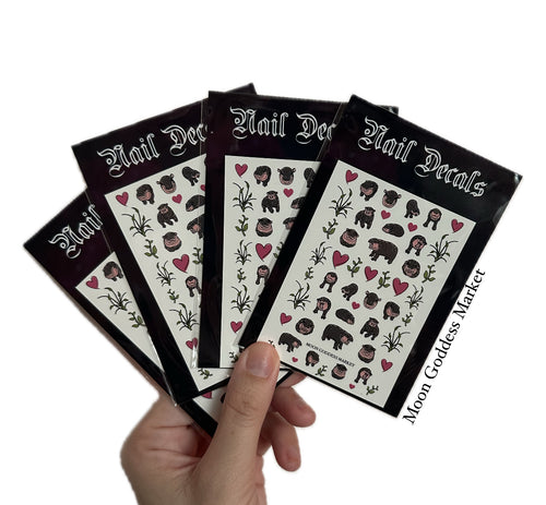 Baby Hippo Moo Deng Inspired Nail Decals