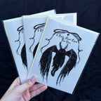 Mothman Cryptid Greeting Card “I Only Have Eyes For You” - Moon Goddess Market
