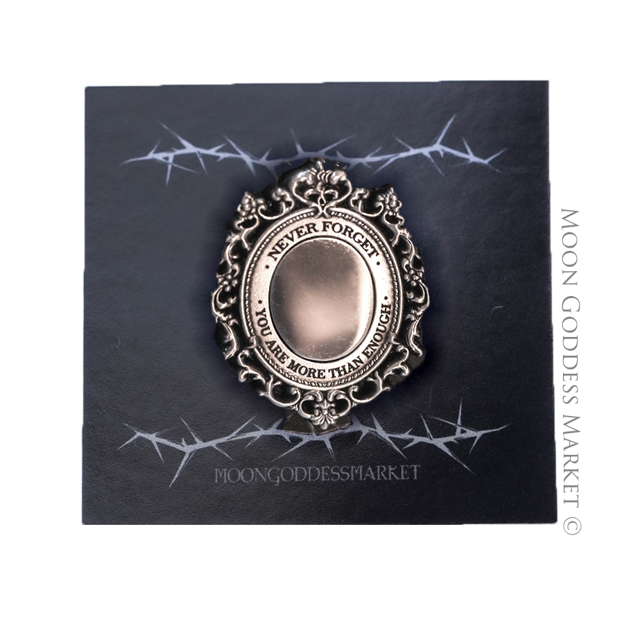 Silver Never Forget You Are More Than Enough Mirror Lapel Pin - Moon Goddess Market