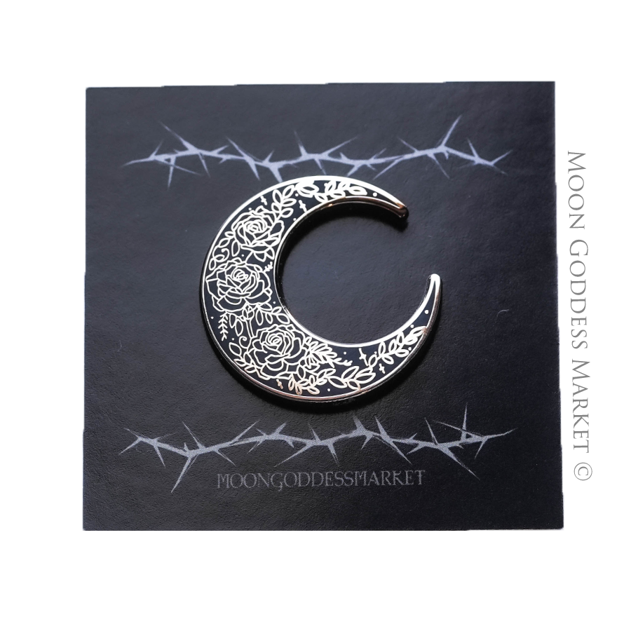 Rose Moon Lapel Pin - Moon Goddess Market