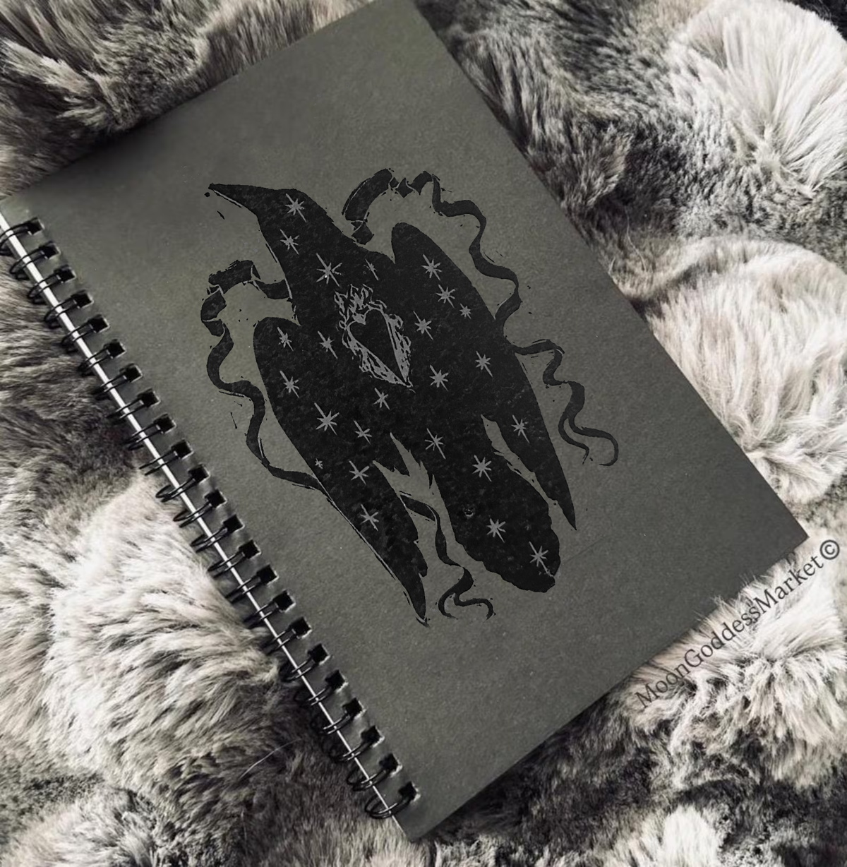 Hand Printed Raven Journal