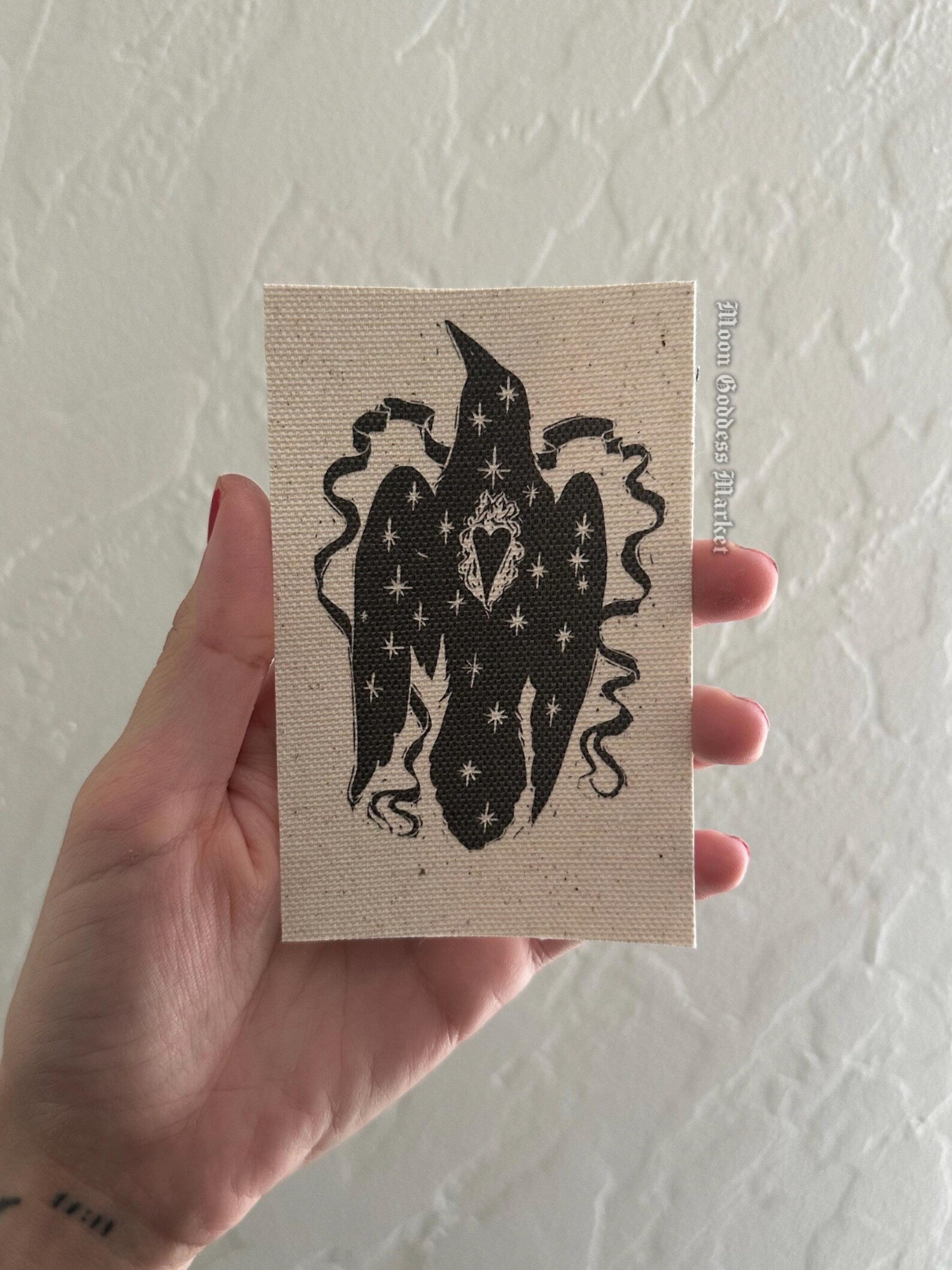 Canvas Patch Celestial Crow - Moon Goddess Market