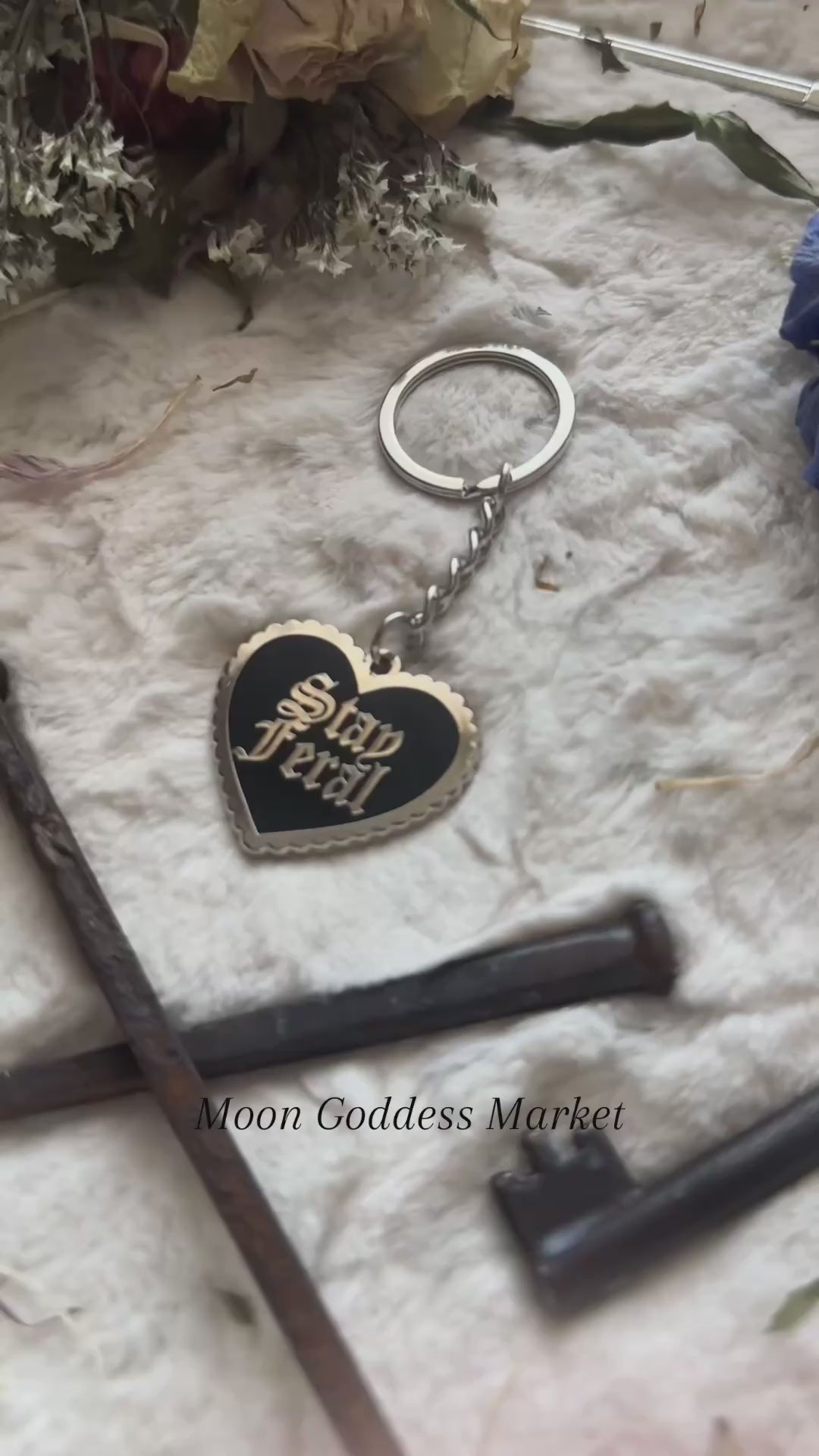 Stay Feral Keychain Copyright Moon Goddess Market