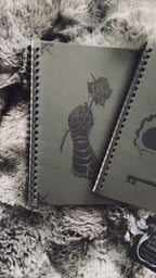 Hand Printed Skull Skeleton Key Journal
