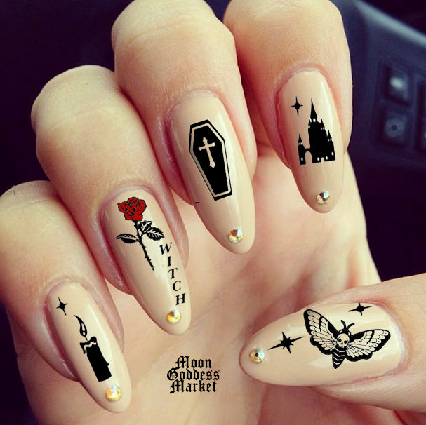 Goth Nail Decals - Moon Goddess Market