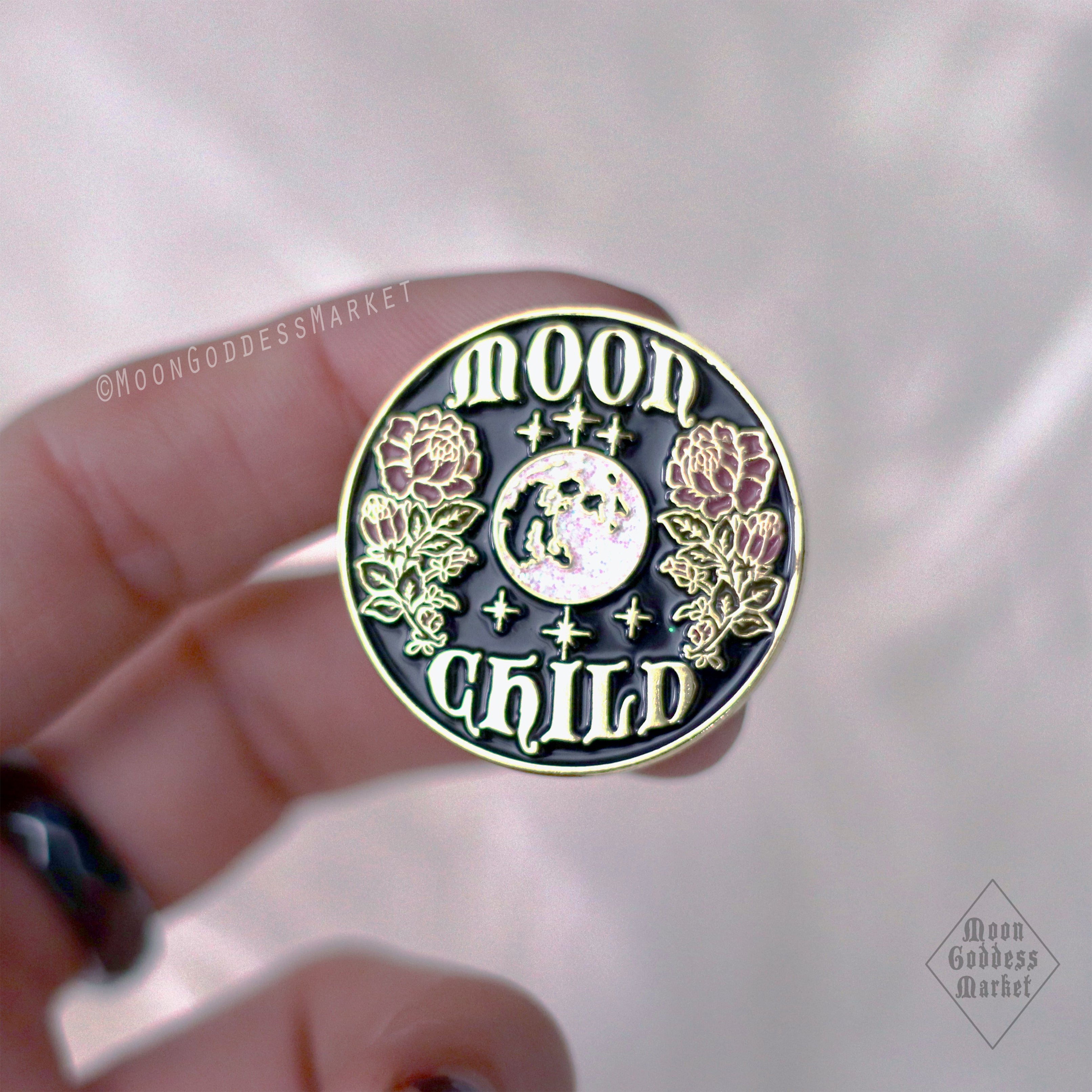 Moon Child Lapel Pin Moonchild Copyright Moon Goddess Market - Moon Goddess Market
