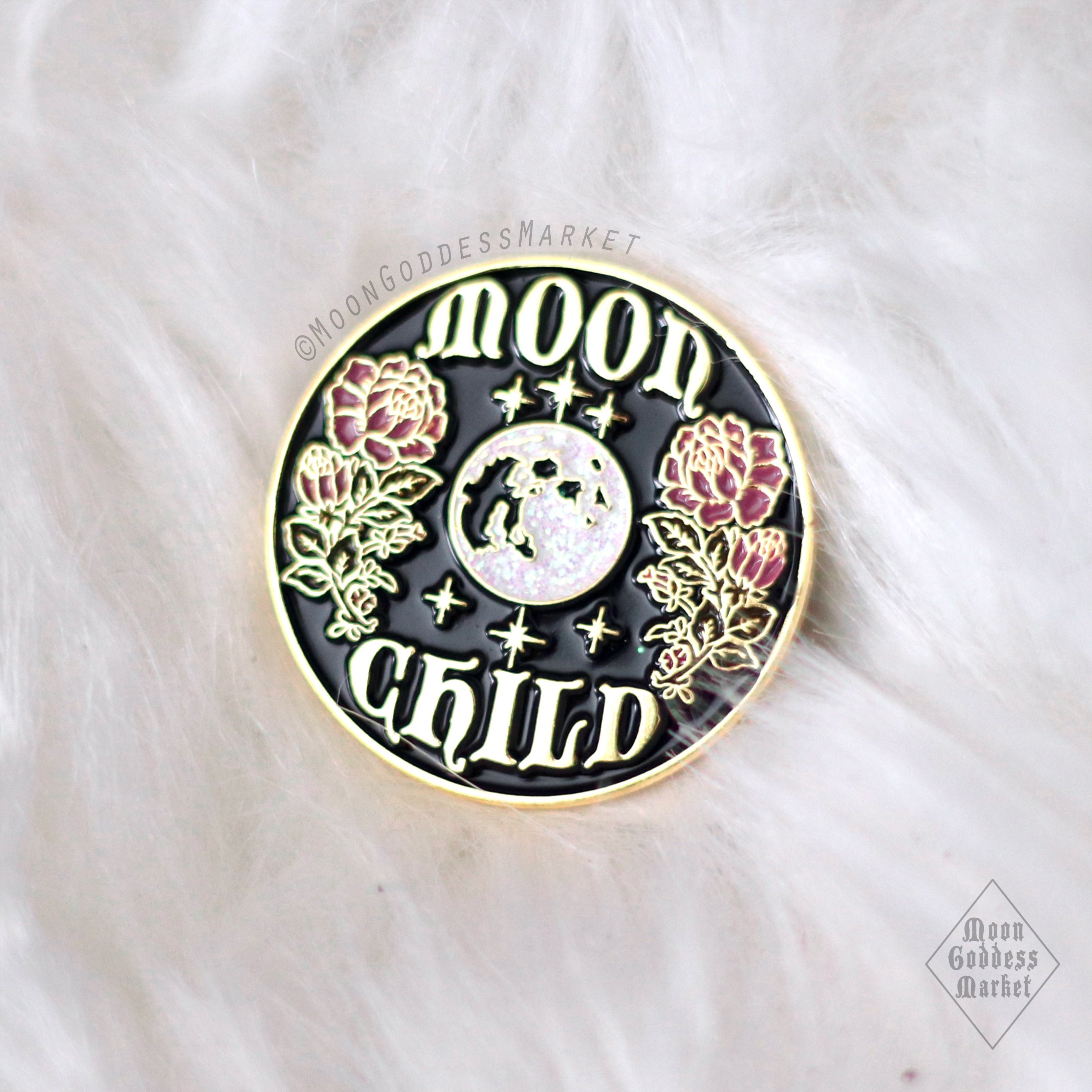 Moon Child Lapel Pin Moonchild Copyright Moon Goddess Market - Moon Goddess Market