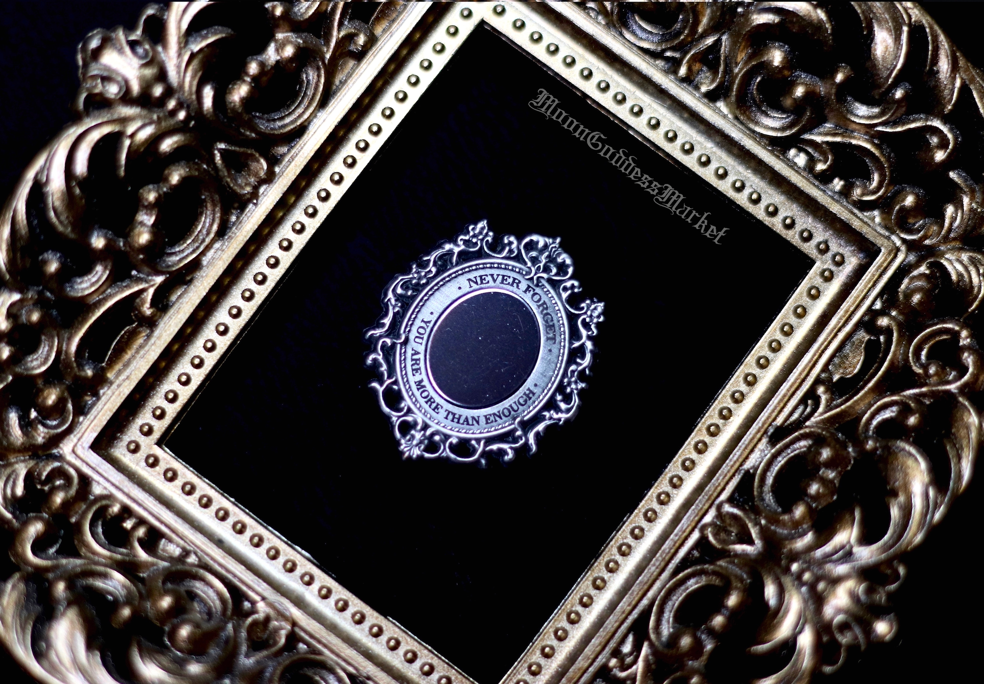 Silver Never Forget You Are More Than Enough Mirror Lapel Pin - Moon Goddess Market