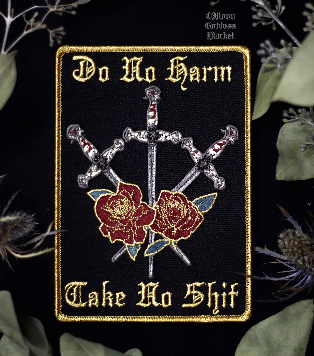 Do No Harm Take No Shit Large Iron On Back Patch - Moon Goddess Market