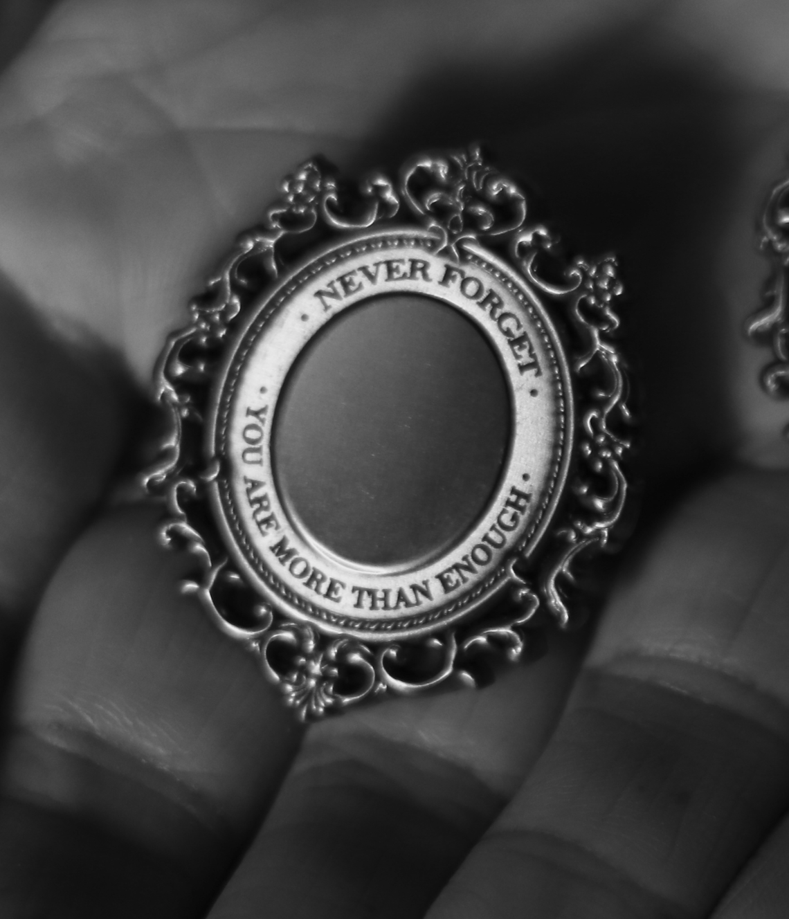 Silver Never Forget You Are More Than Enough Mirror Lapel Pin - Moon Goddess Market