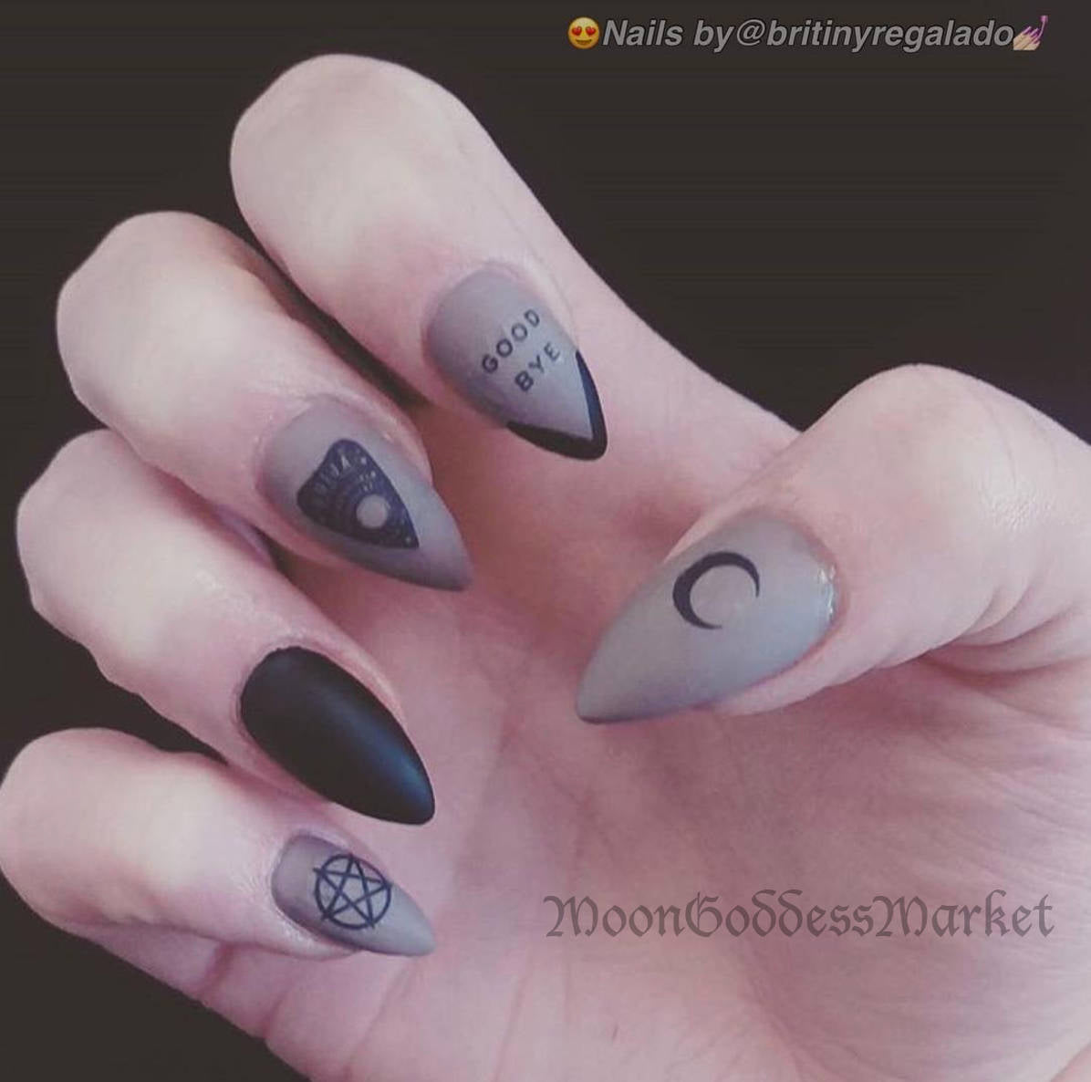 30 pagan Ouija Nail Decals Waterslide Type Mystical Magickal Nails - Moon Goddess Market