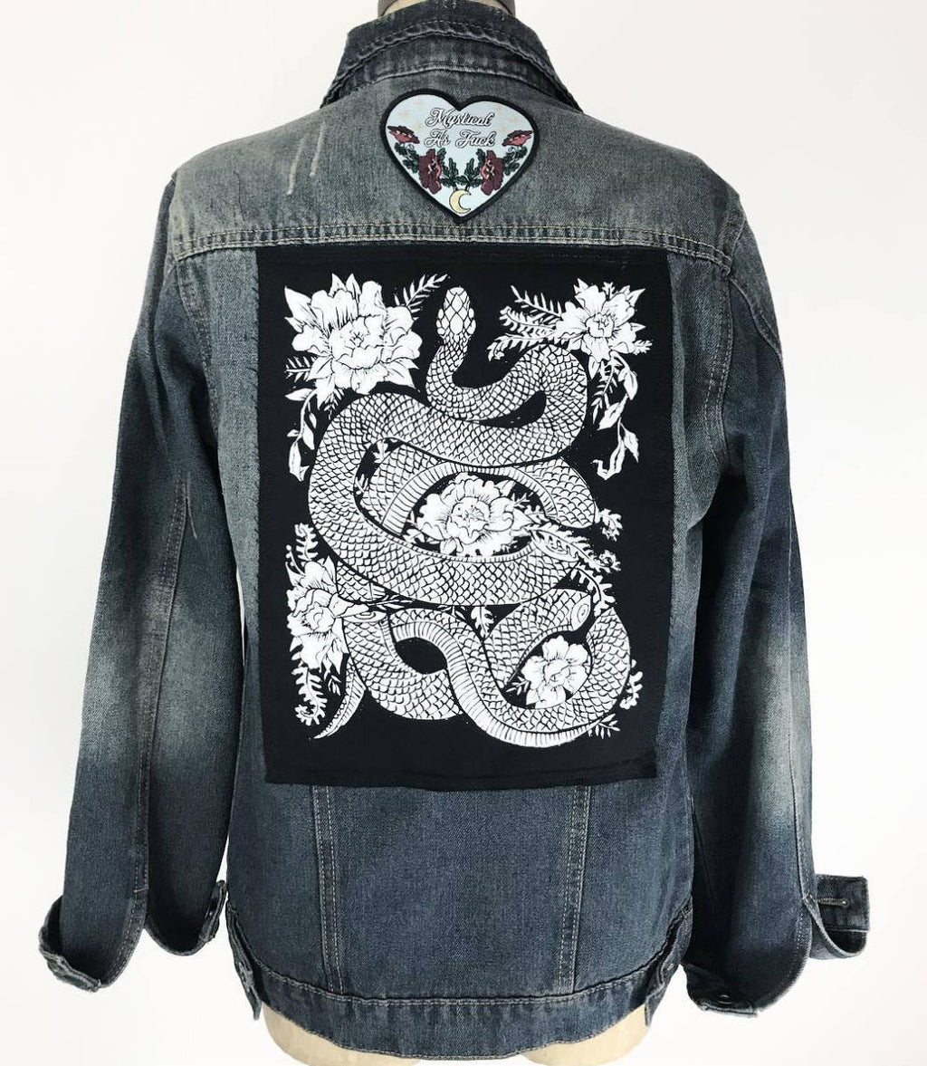 Original Hand carved Block Print sew-on back patch by MoonGoddessMarket® - Moon Goddess Market