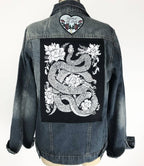 Original Hand carved Block Print sew-on back patch by MoonGoddessMarket® - Moon Goddess Market