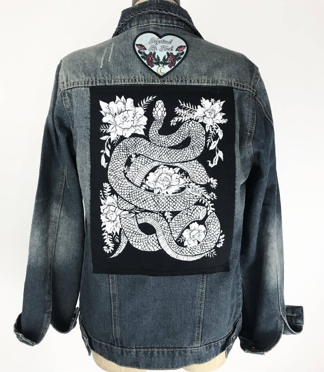 Original Hand carved Block Print sew-on back patch by MoonGoddessMarket® - Moon Goddess Market