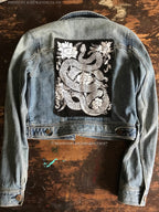 Original Hand carved Block Print sew-on back patch by MoonGoddessMarket® - Moon Goddess Market