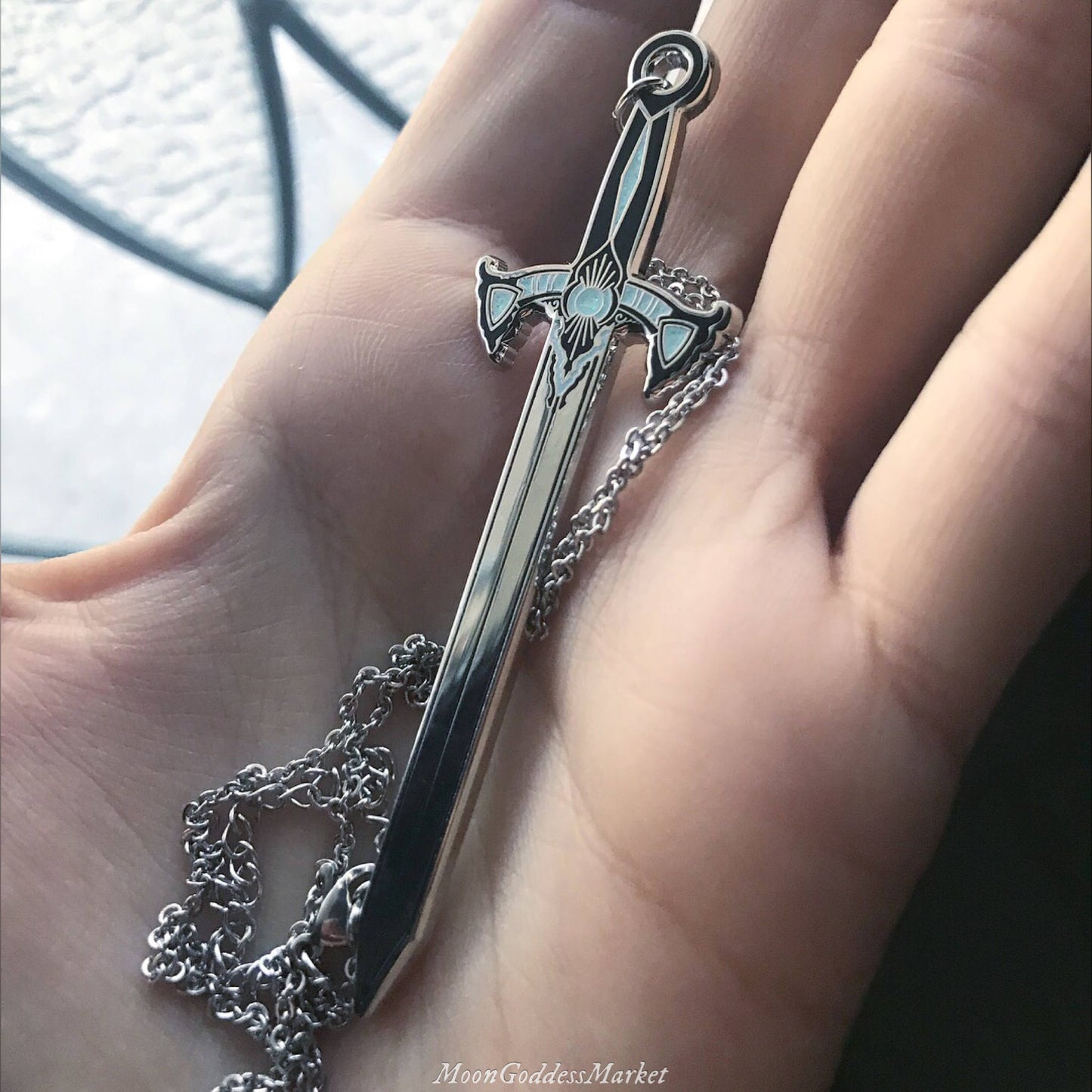 Viking Queen Sword Stainless Steel Necklace - Moon Goddess Market