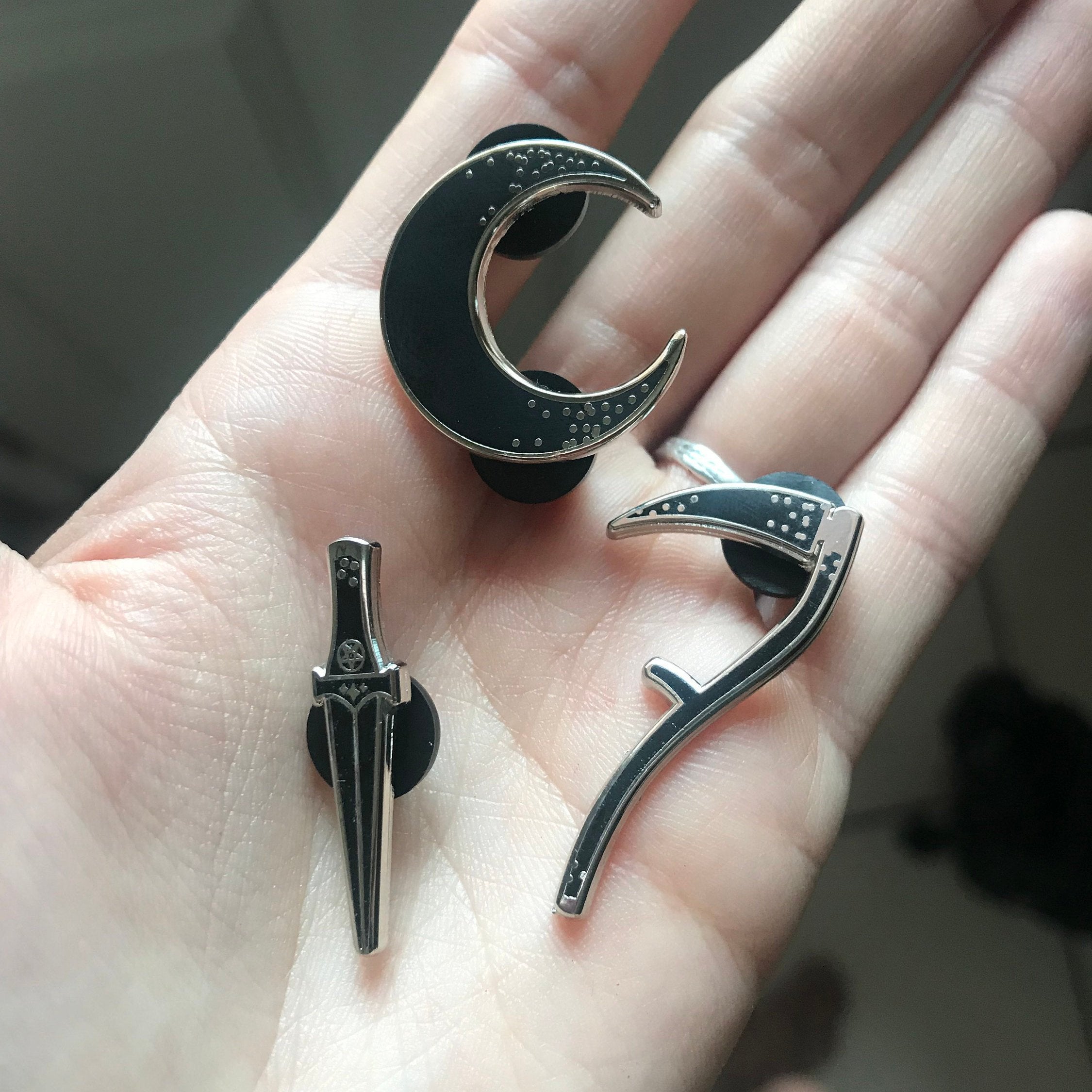 Scythe Lapel Pin | Pagan | Witchy | Moon Goddess Market pins - Moon Goddess Market