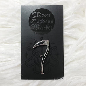 Scythe Lapel Pin | Pagan | Witchy | Moon Goddess Market pins - Moon Goddess Market