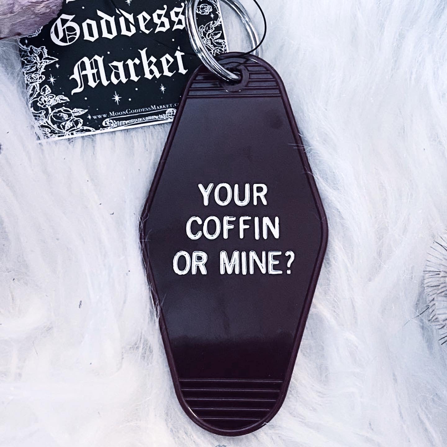 Your Coffin Or Mine ? Motel Keychain - Moon Goddess Market