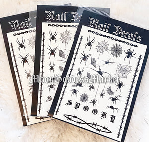 Spooky Spider Webs Nail Decals - Moon Goddess Market