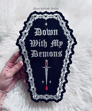 Down With My Demons XL Large Iron On Back Patch