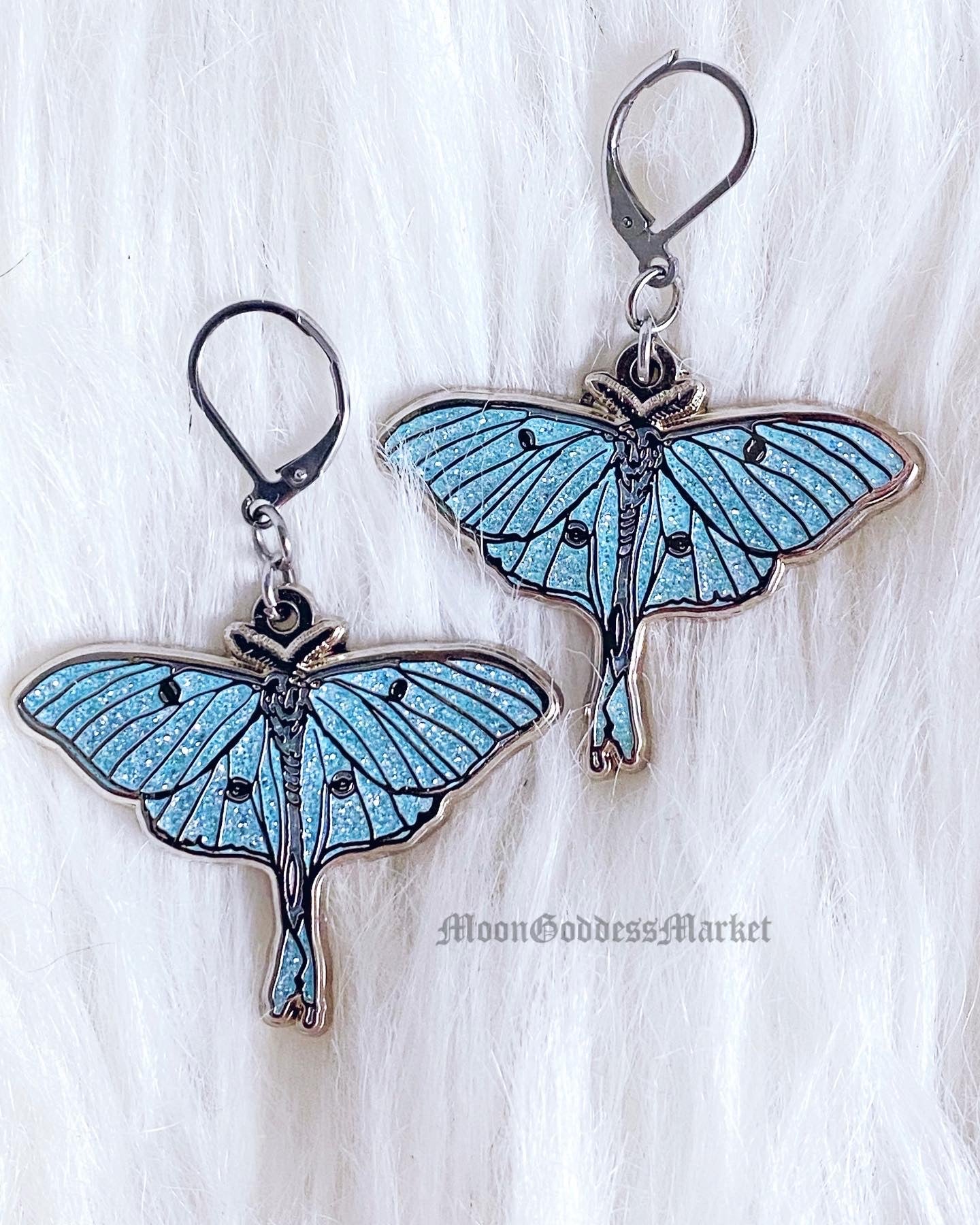 Luna Moth Glitter Set Surgical Steel - Moon Goddess Market