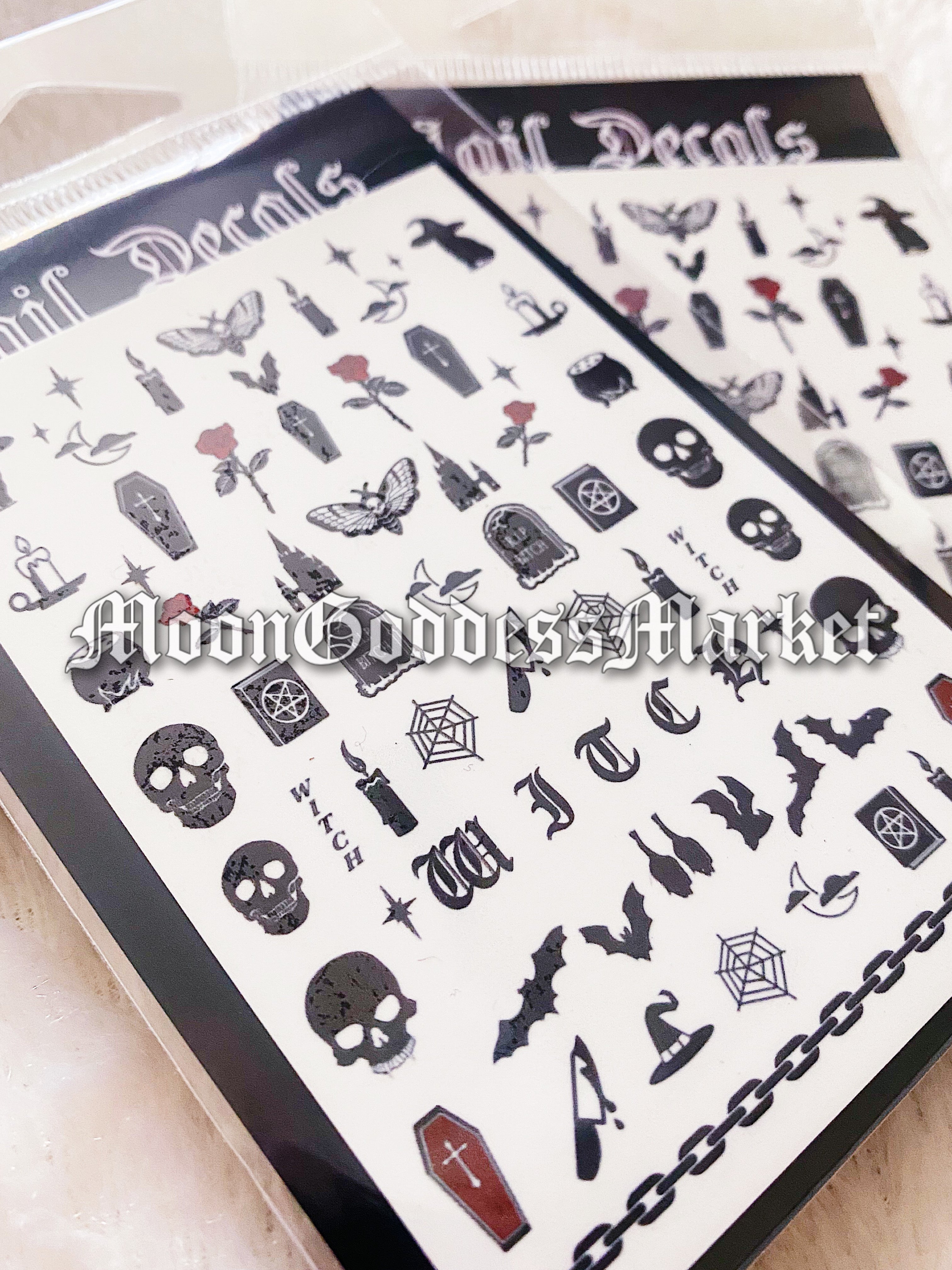 Goth Nail Decals - Moon Goddess Market