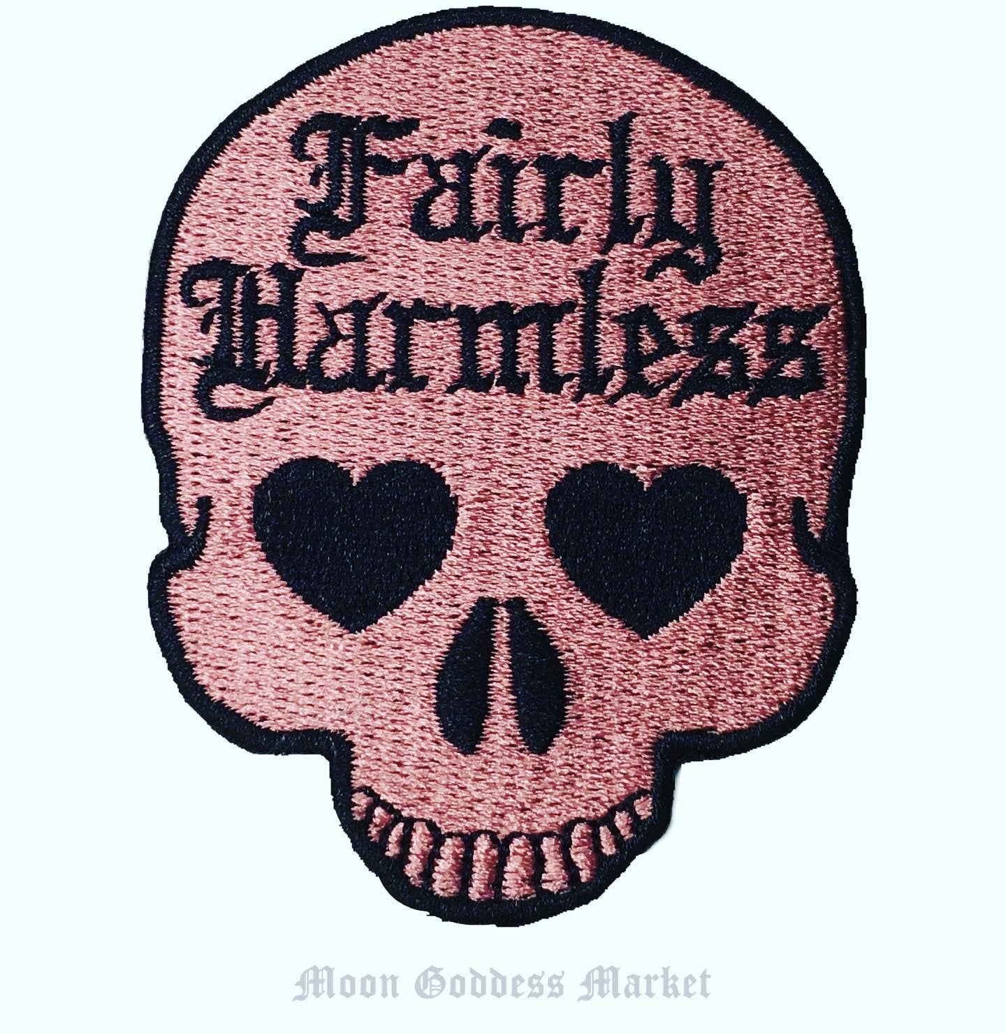 Fairly Harmless Skull iron on Patch 3” PREORDER - Moon Goddess Market