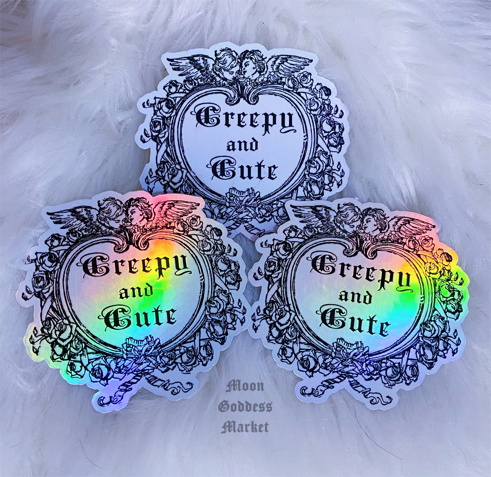 Creepy But Cute Holographic stickers - Moon Goddess Market