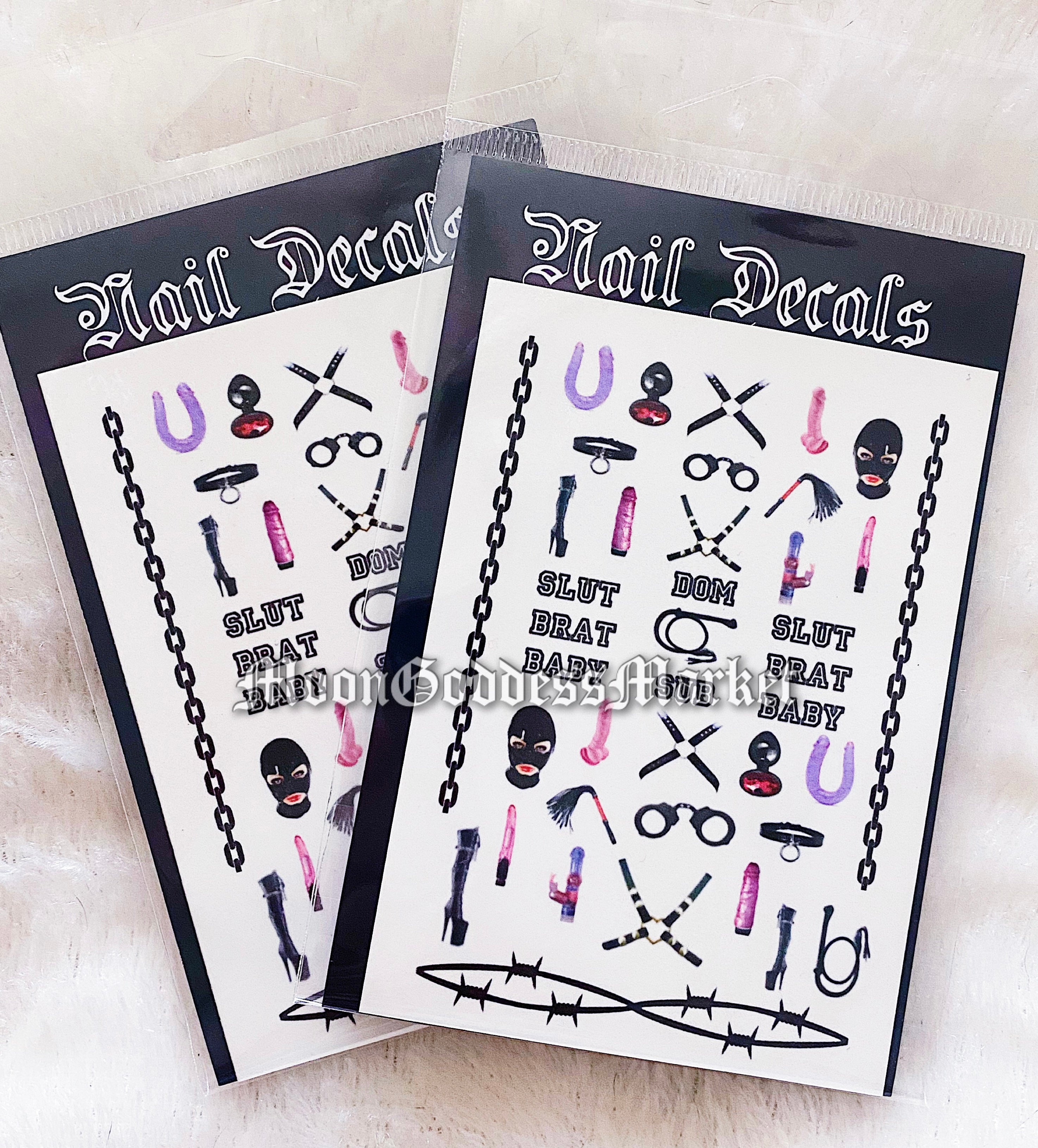 Fetish Bondage BDSM DOM SUB Sexual Nail Decals - Moon Goddess Market