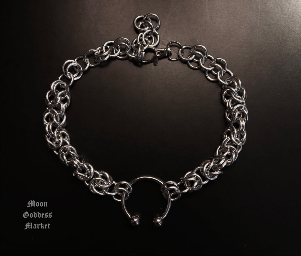 Chainmail Choker Piercing Necklace - Moon Goddess Market