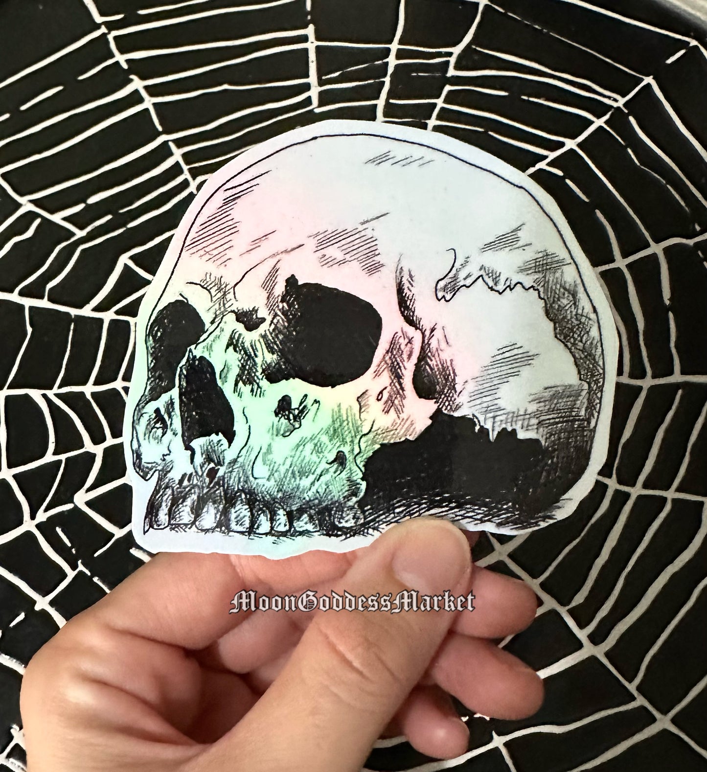Skull 3.5” holographic sticker