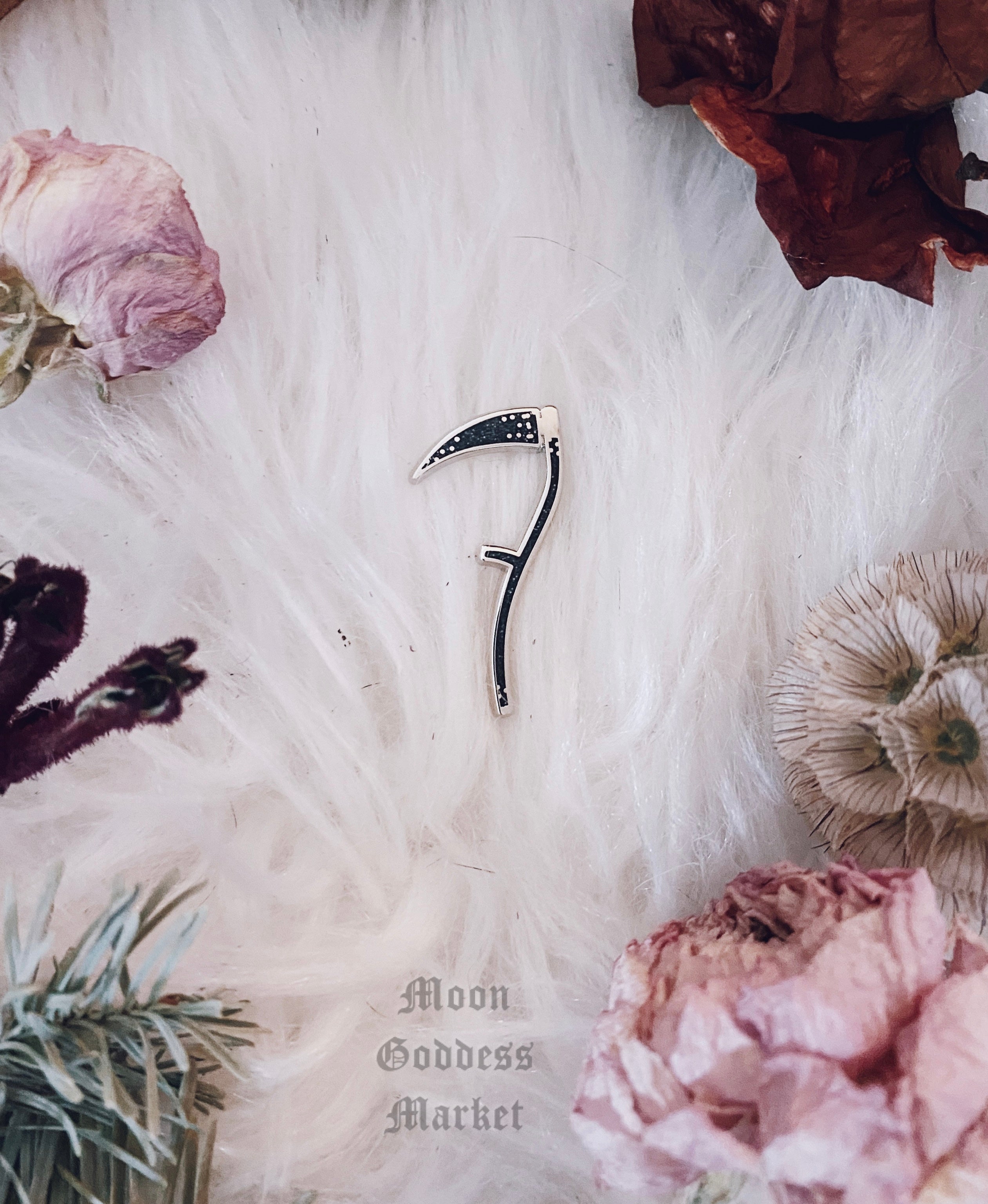 Scythe Lapel Pin - Moon Goddess Market