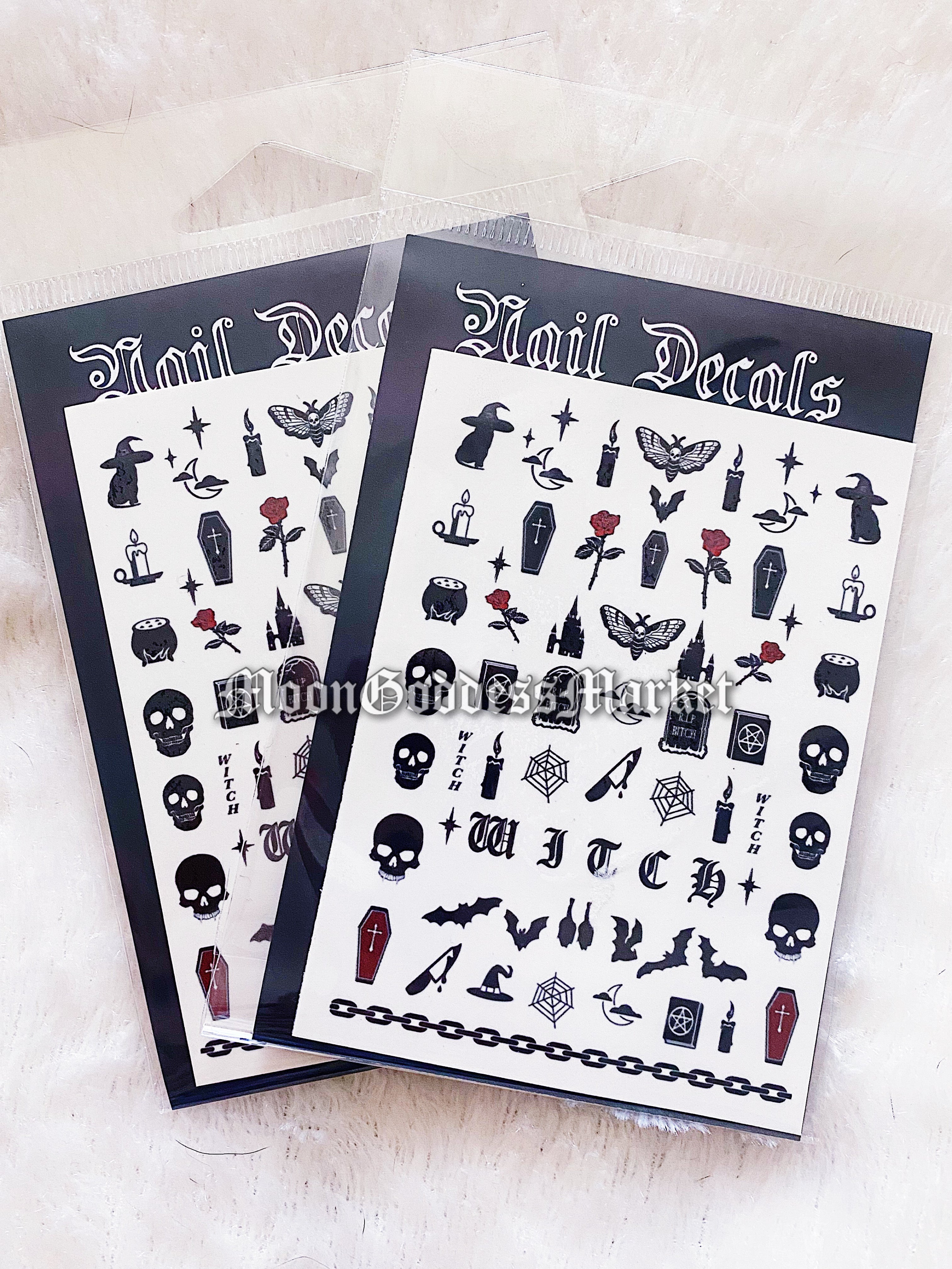 Goth Nail Decals - Moon Goddess Market
