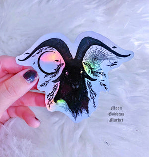 Horned One Holographic stickers - Moon Goddess Market