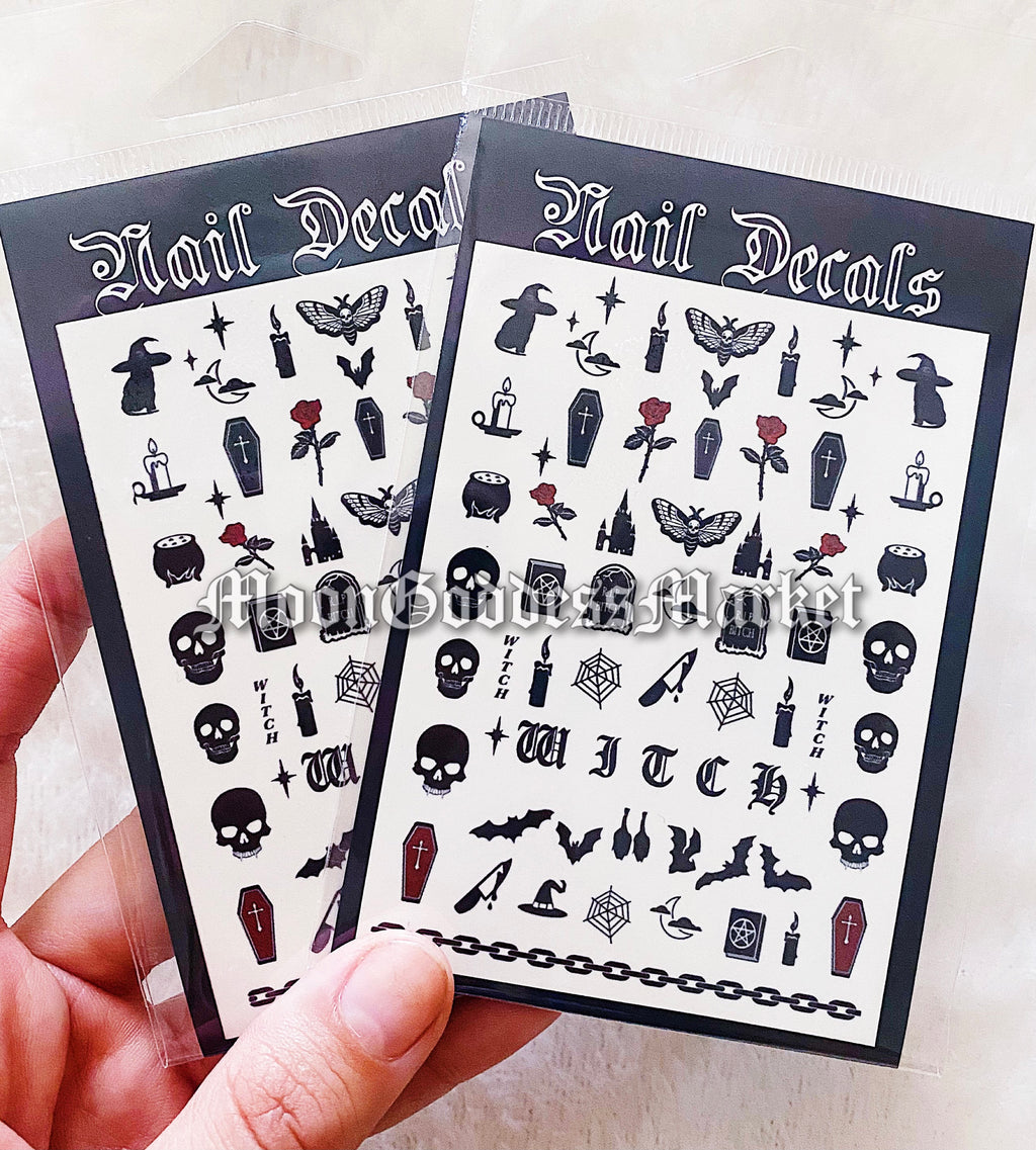 Goth Nail Decals - Moon Goddess Market